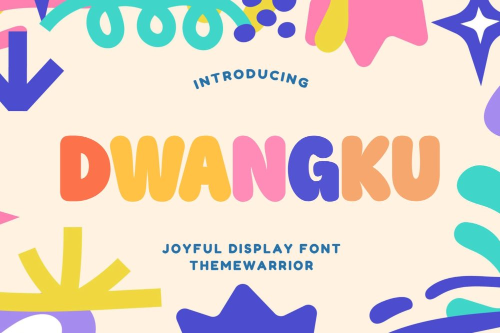 可爱卡通儿童读物海报邀请函设计无衬线英文字体安装包 Dwangku Joyful Display Font - —