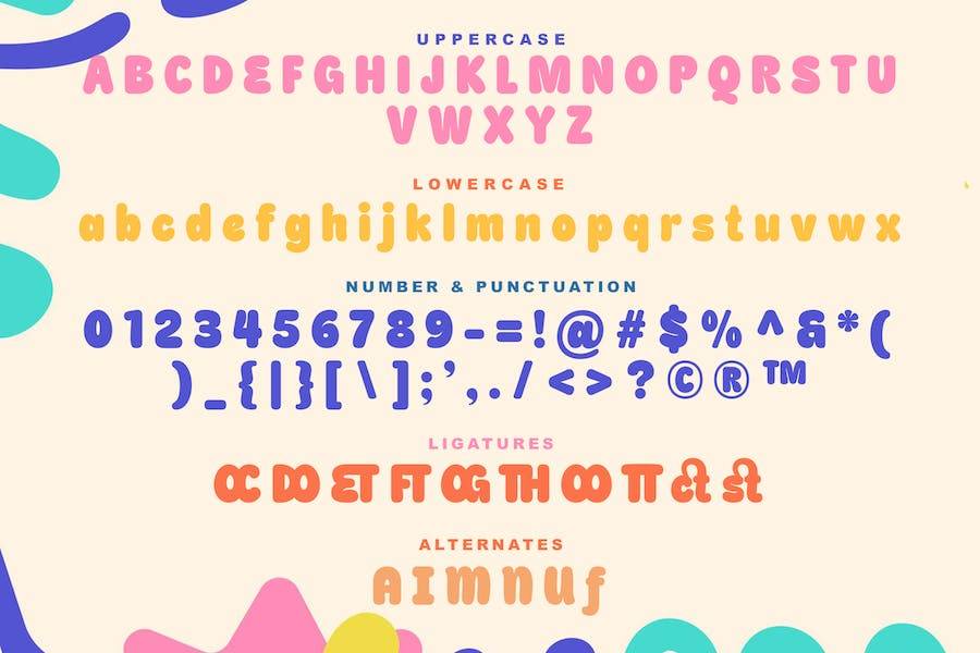 可爱卡通儿童读物海报邀请函设计无衬线英文字体安装包 Dwangku Joyful Display Font - —