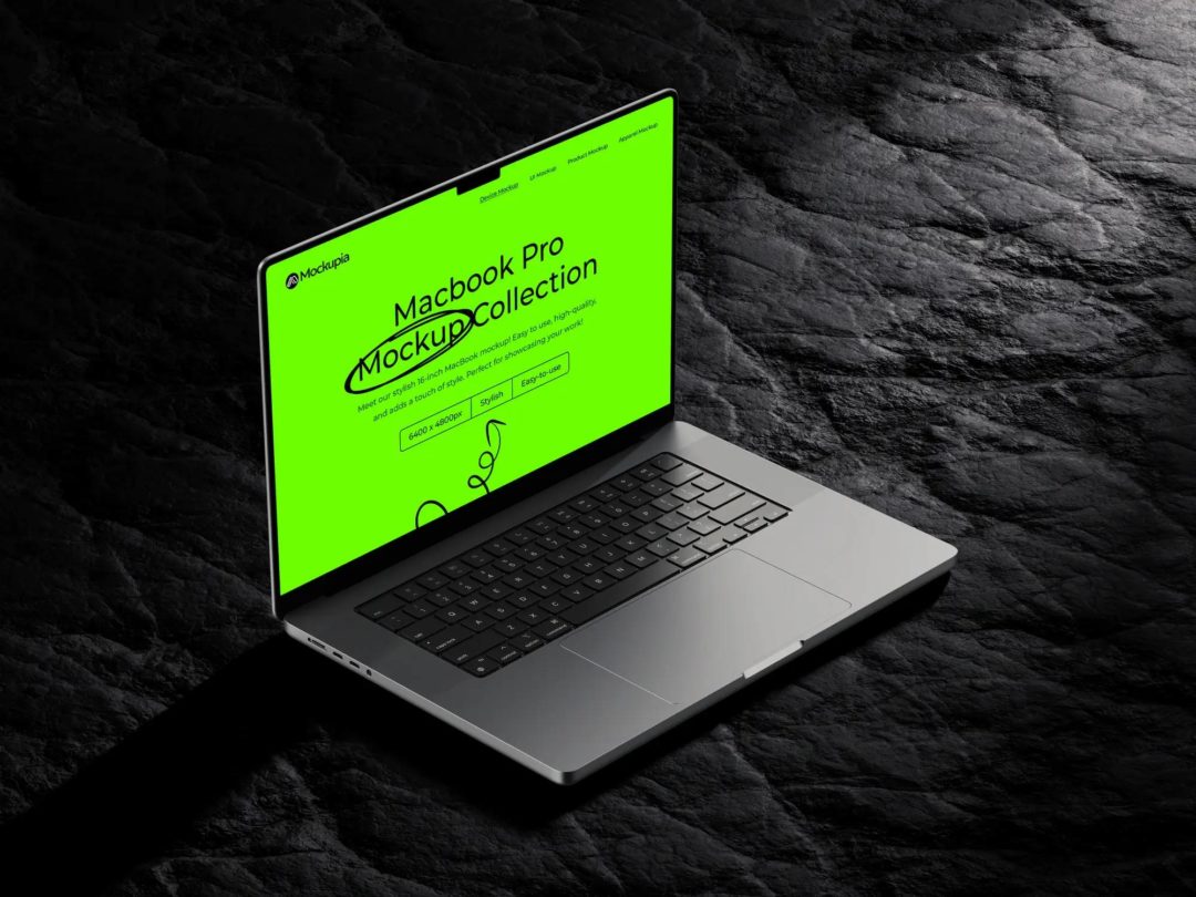 8款暗黑工业风苹果笔记本MacBook Pro屏幕展示贴图PSD效果图样机模板 Apex Macbook Pro Mockups - —