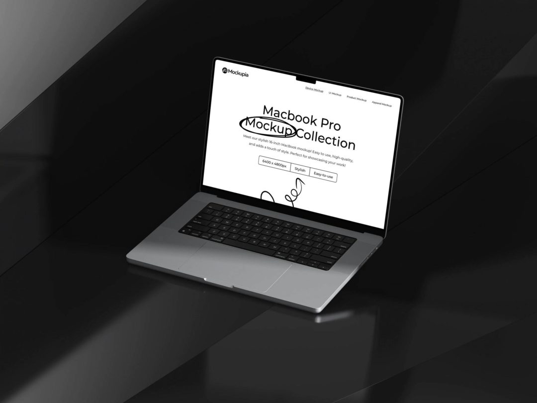 8款暗黑工业风苹果笔记本MacBook Pro屏幕展示贴图PSD效果图样机模板 Apex Macbook Pro Mockups - —