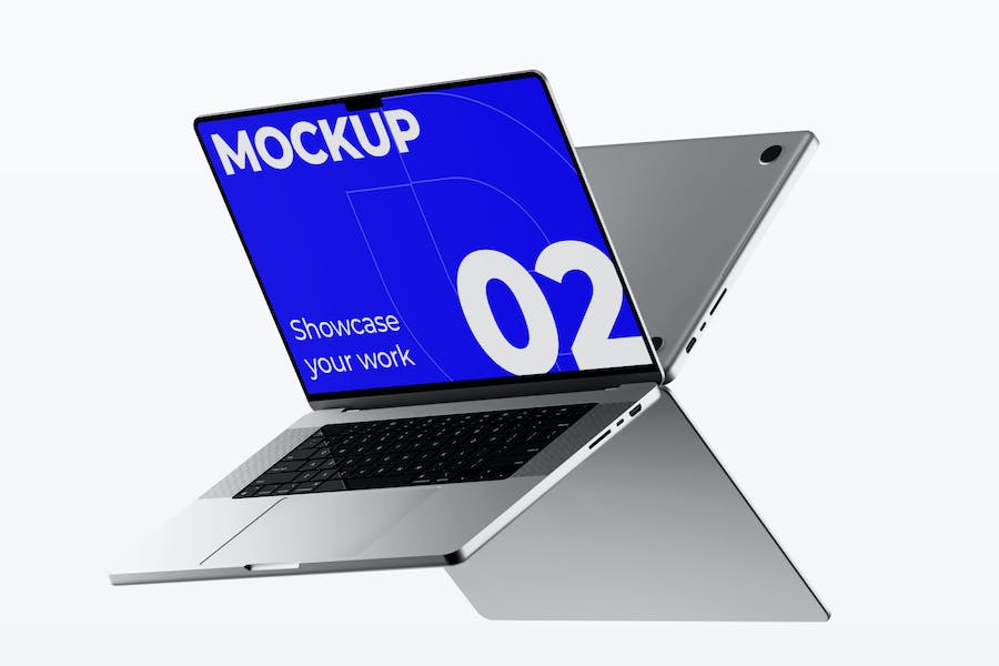 5款时尚苹果笔记本电脑MacBook Pro屏幕演示贴图样机PSD模版 Macbook Pro Mockup - —