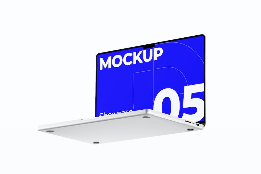 5款时尚苹果笔记本电脑MacBook Pro屏幕演示贴图样机PSD模版 Macbook Pro Mockup - —