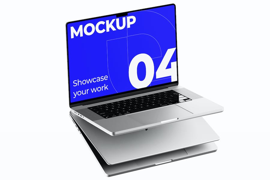 5款时尚苹果笔记本电脑MacBook Pro屏幕演示贴图样机PSD模版 Macbook Pro Mockup - —