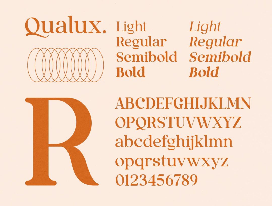 复古奢华杂志海报标题品牌徽标LOGO设计PS衬线英文字体安装包 Qualux Fonts Family - —