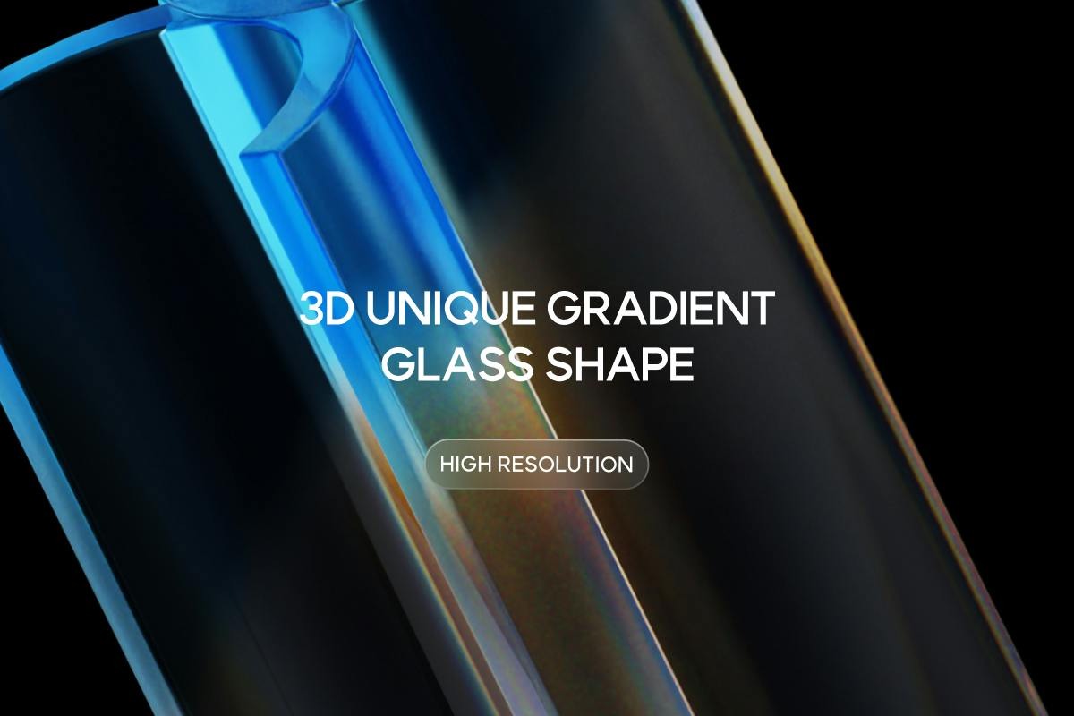 25款多彩半透明玻璃水晶3D立体图标Icons图形PNG免抠图设计素材 3D Unique Gradient Glass Shape - —