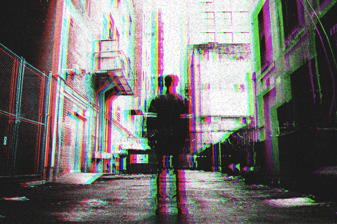 复古老式噪点颗粒未来科幻照片图像处理PS特效样机模板 Grain Glitch Photo Effect - —