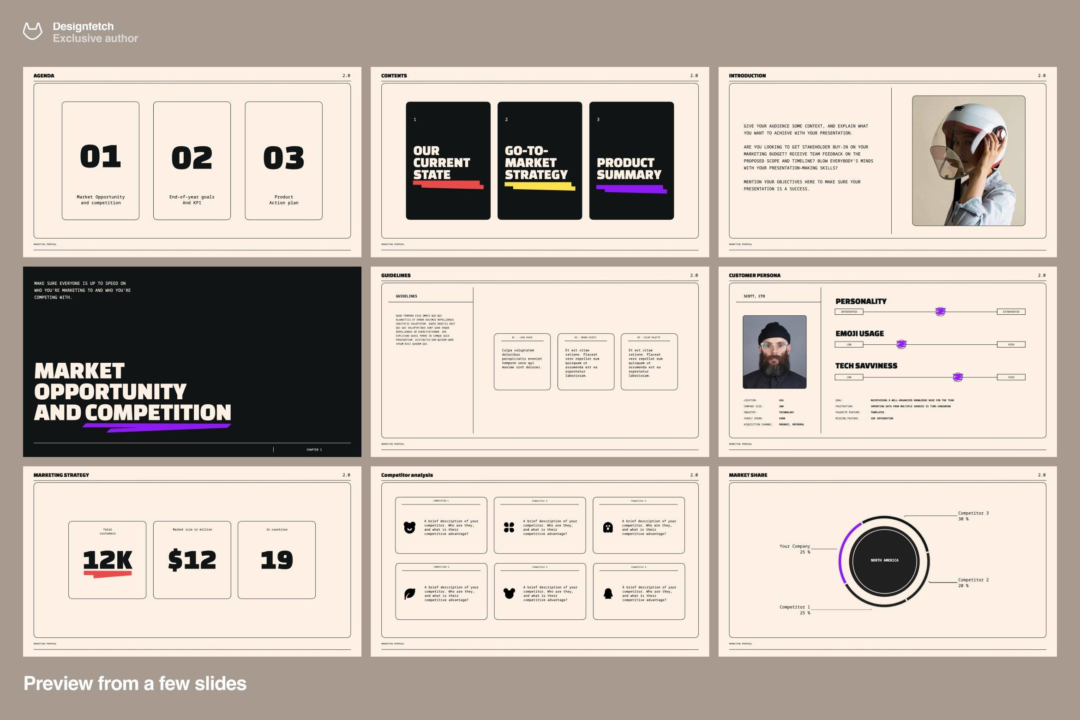 30+页创意品牌战略市场营销策划案图文排版设计PPT&amp;Keynote模板 Brand &amp; Marketing template - —