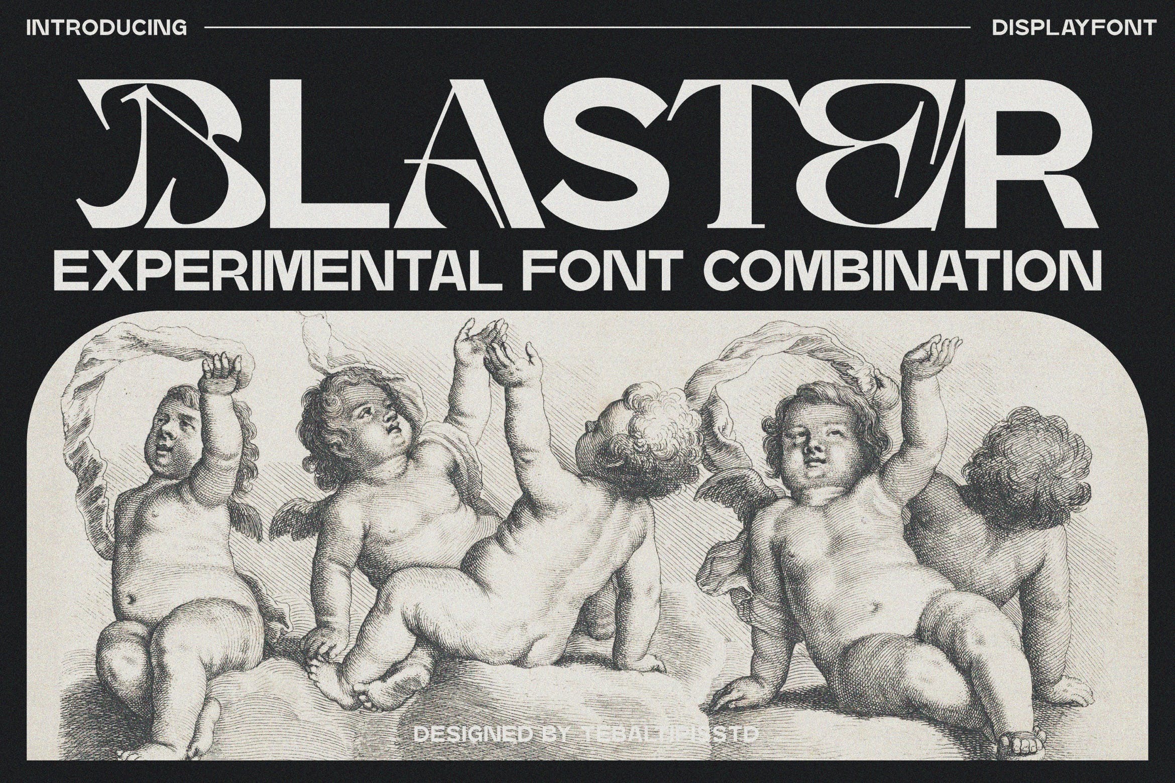 现代杂志海报徽标设计装饰英文字体安装包 Blaster Display Combination Typeface - —