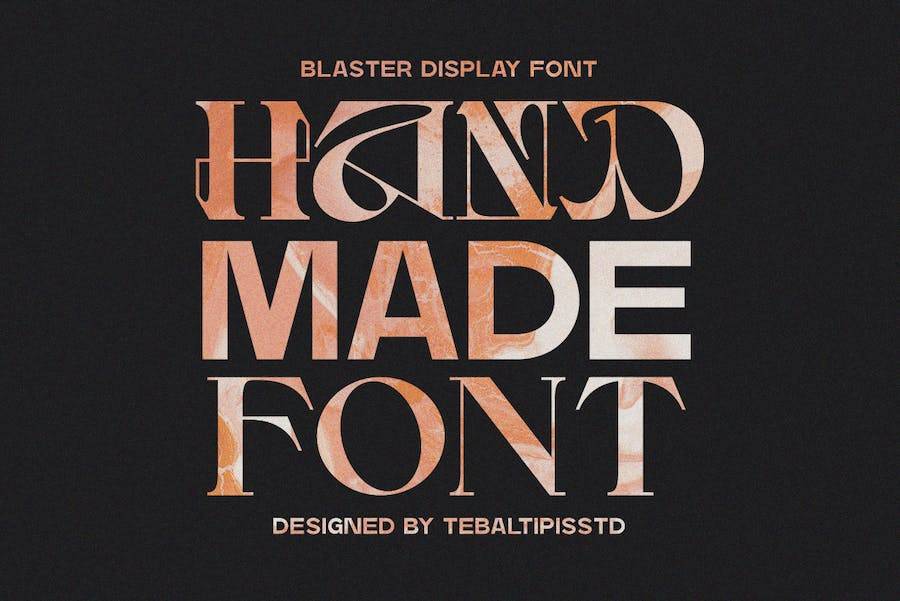 现代杂志海报徽标设计装饰英文字体安装包 Blaster Display Combination Typeface - —