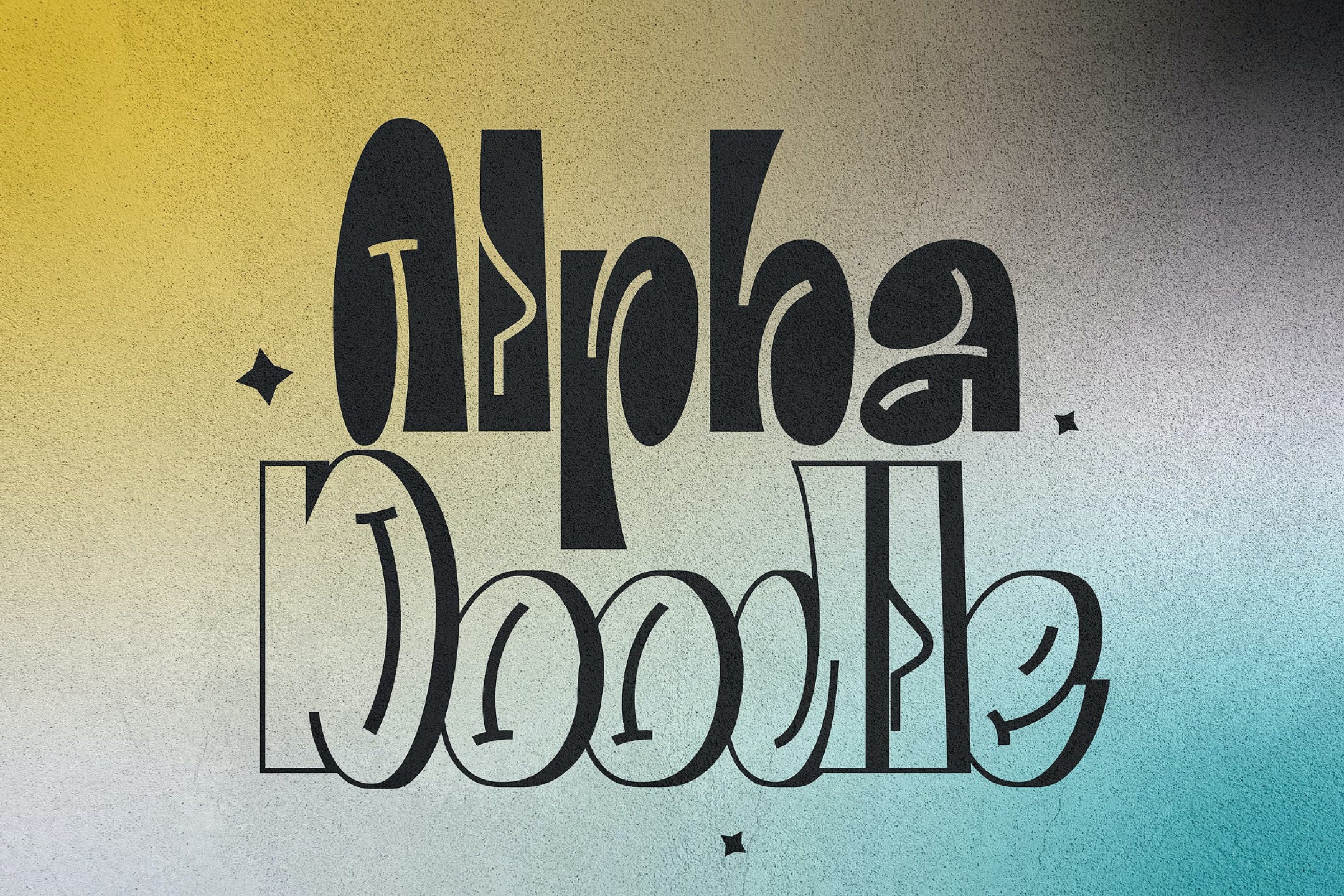 时尚品牌服装徽标设计装饰涂鸦英文字体安装包 Alpha Doodle Graffiti Typeface - —