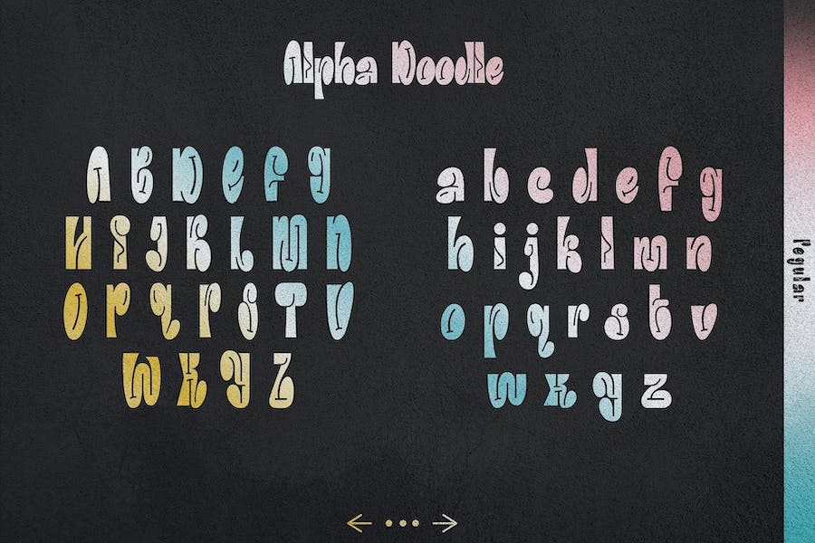 时尚品牌服装徽标设计装饰涂鸦英文字体安装包 Alpha Doodle Graffiti Typeface - —