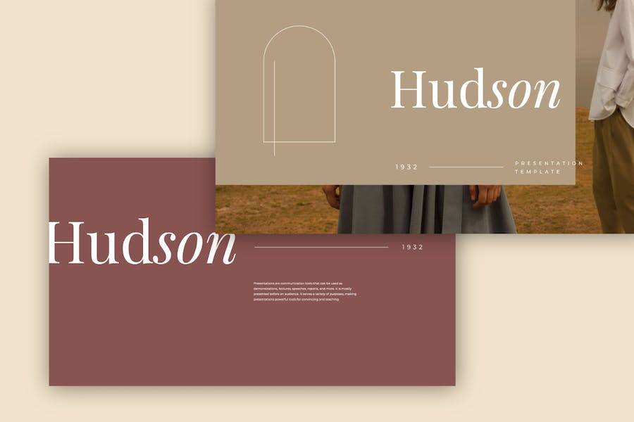 时尚简约企业营销策划提案简报设计ppt模版 Hudson Powerpoint - —