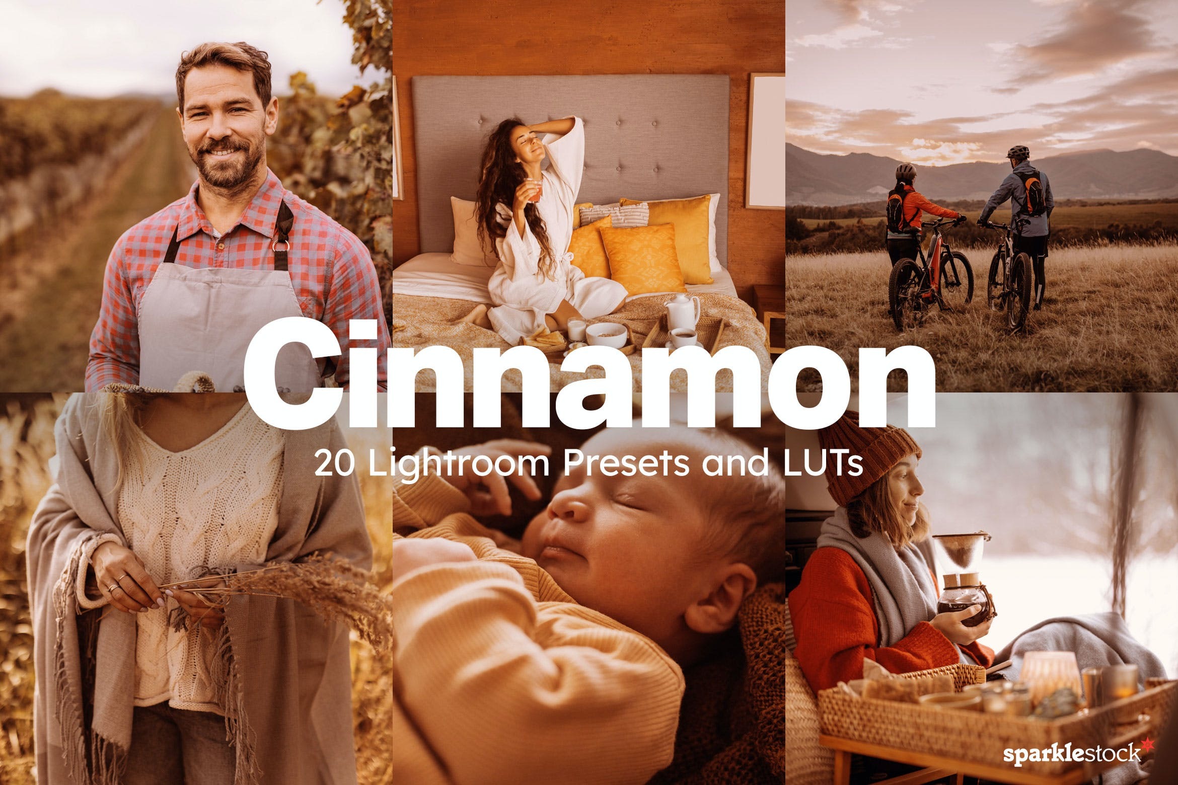 20组怀旧秋天暖色调影片婚礼摄影照片调色LR预设包 20 Cinnamon Lightroom Presets and LUTs - —