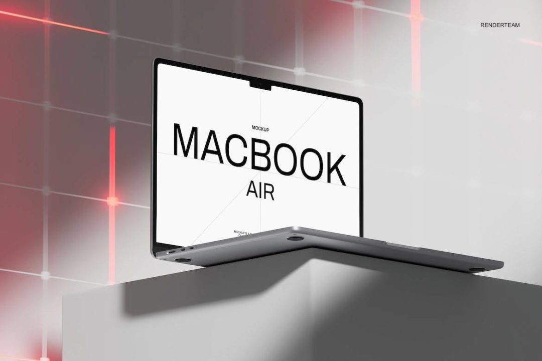 7款工业风霓虹效果苹果iPhone 15手机MacBook笔记本电脑PSD样机模板合集 MacBook and iPhone Mockup Set - —