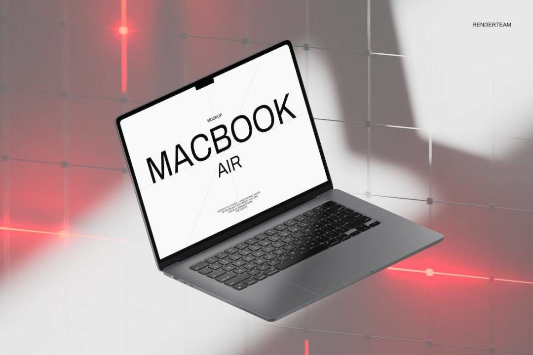 7款工业风霓虹效果苹果iPhone 15手机MacBook笔记本电脑PSD样机模板合集 MacBook and iPhone Mockup Set - —