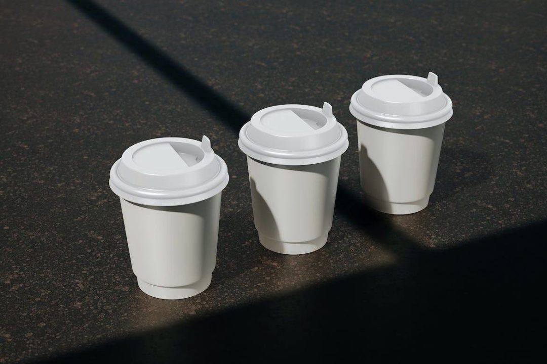 9款时尚逼真一次性外卖咖啡奶茶纸杯设计展示效果图PSD样机模板 Paper Cup 8oz 250ml Mock up - —