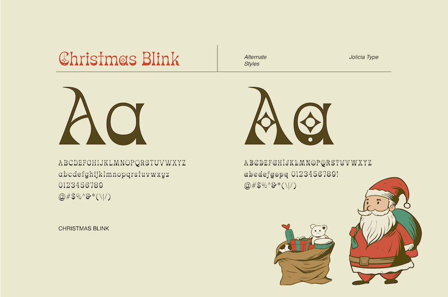 优雅可爱圣诞节品牌海报徽标设计装饰英文字体安装包 Christmas Blink Playfull Font - —