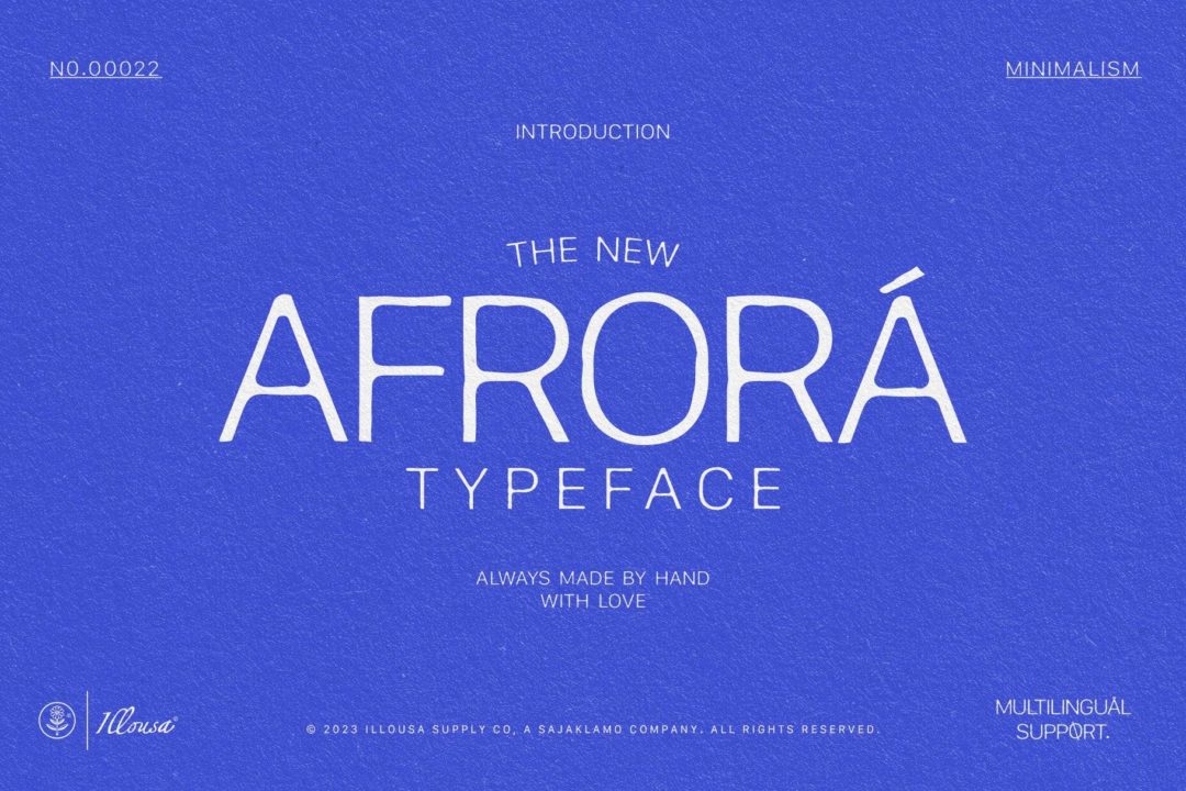 复古极简主义手写打印风格LOGO标题设计英文字体安装包 Afrora | Vintage Print Font - —