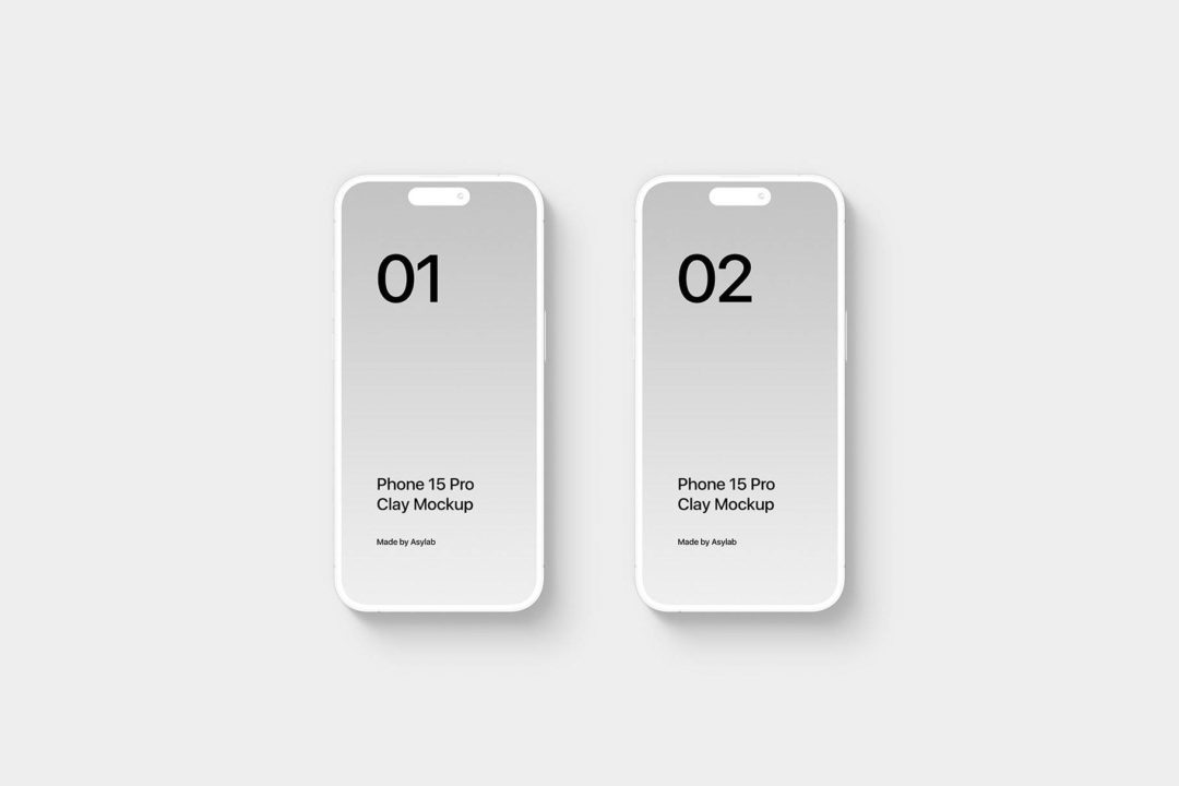 21款时尚陶瓷苹果iPhone 15 Pro屏幕演示贴图PSD样机模板 iPhone 15 Pro - 21 Clay Mockups Scenes - —