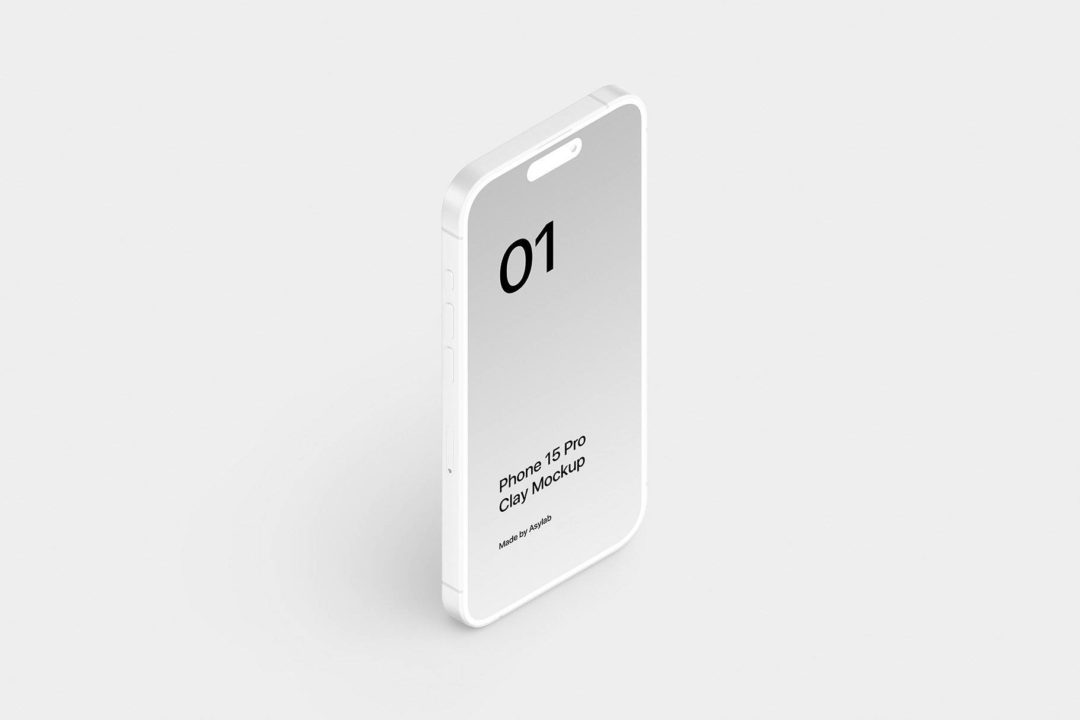 21款时尚陶瓷苹果iPhone 15 Pro屏幕演示贴图PSD样机模板 iPhone 15 Pro - 21 Clay Mockups Scenes - —