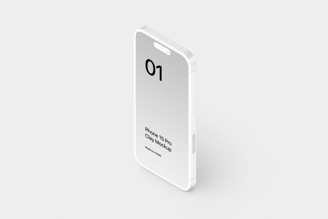 21款时尚陶瓷苹果iPhone 15 Pro屏幕演示贴图PSD样机模板 iPhone 15 Pro - 21 Clay Mockups Scenes - —