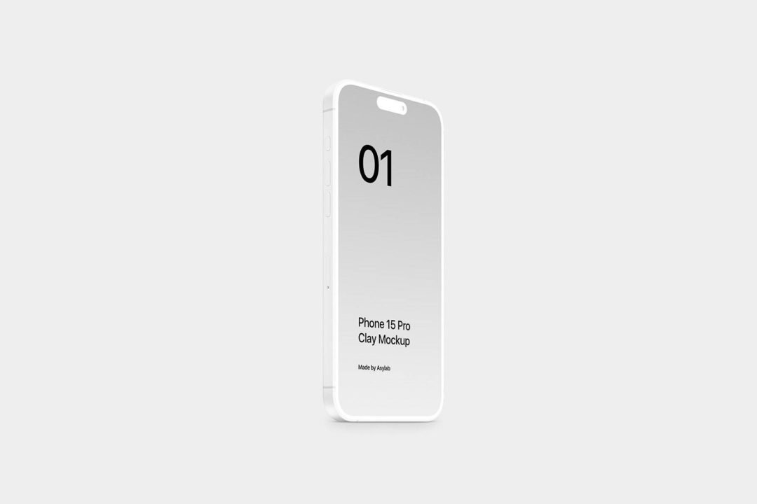 21款时尚陶瓷苹果iPhone 15 Pro屏幕演示贴图PSD样机模板 iPhone 15 Pro - 21 Clay Mockups Scenes - —