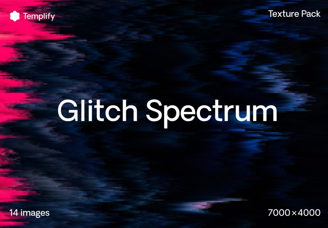 14款未来潮流故障毛刺失真扭曲抽象艺术背景图片设计素材包 Glitch Spectrum Texture Background Pack - —