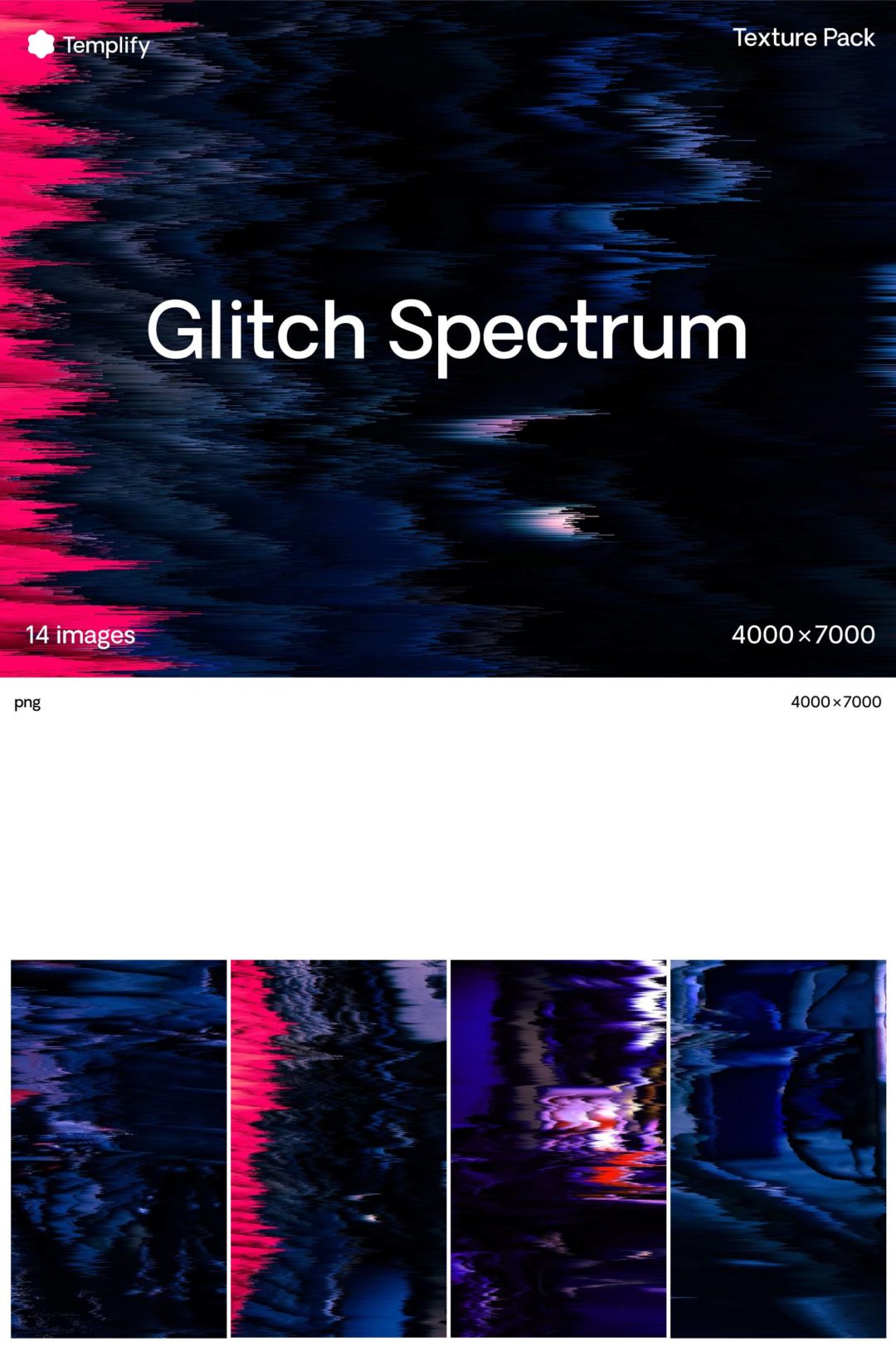 14款未来潮流故障毛刺失真扭曲抽象艺术背景图片设计素材包 Glitch Spectrum Texture Background Pack - —