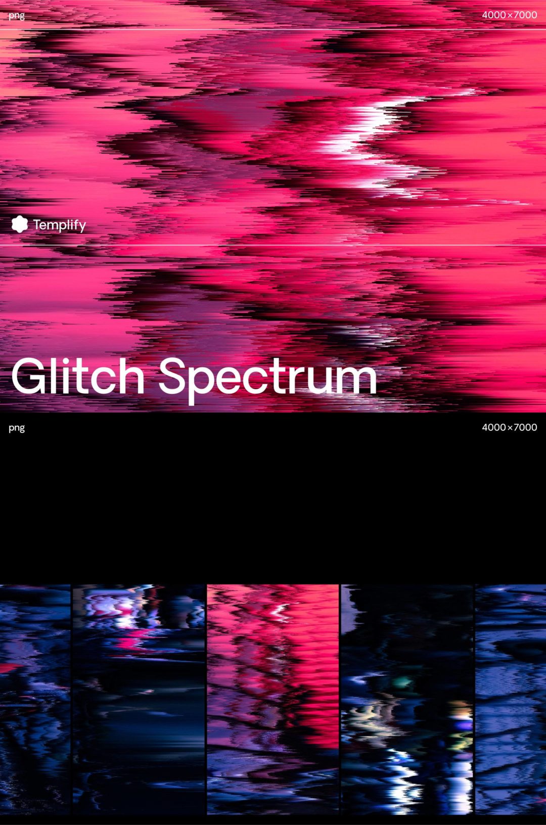 14款未来潮流故障毛刺失真扭曲抽象艺术背景图片设计素材包 Glitch Spectrum Texture Background Pack - —