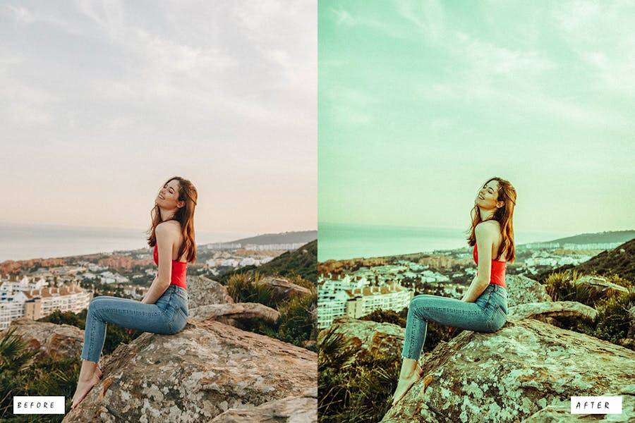 12组复古怀旧电影婚礼博主摄影照片调色Lightroom预设 12 Beach Vibes Blogger Lightroom Presets - —