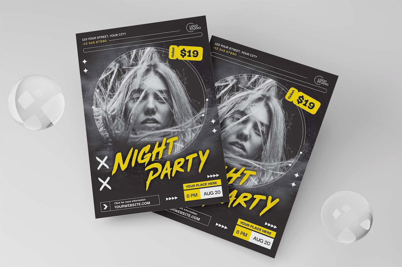 夜间派对传单素材 Night Party Flyer