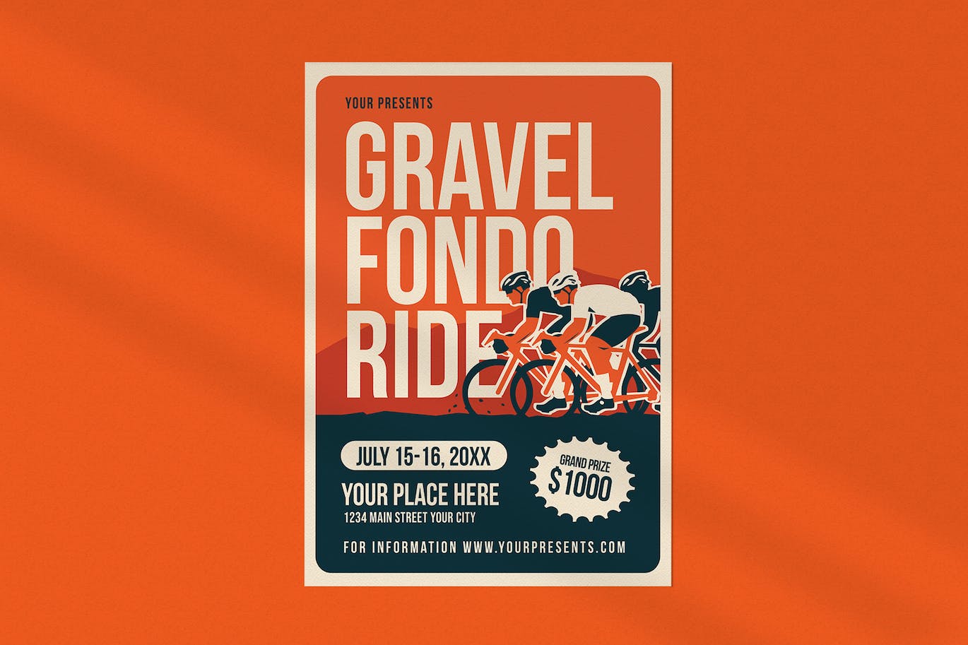 骑行活动传单素材 Gravel Fondo Ride Flyer