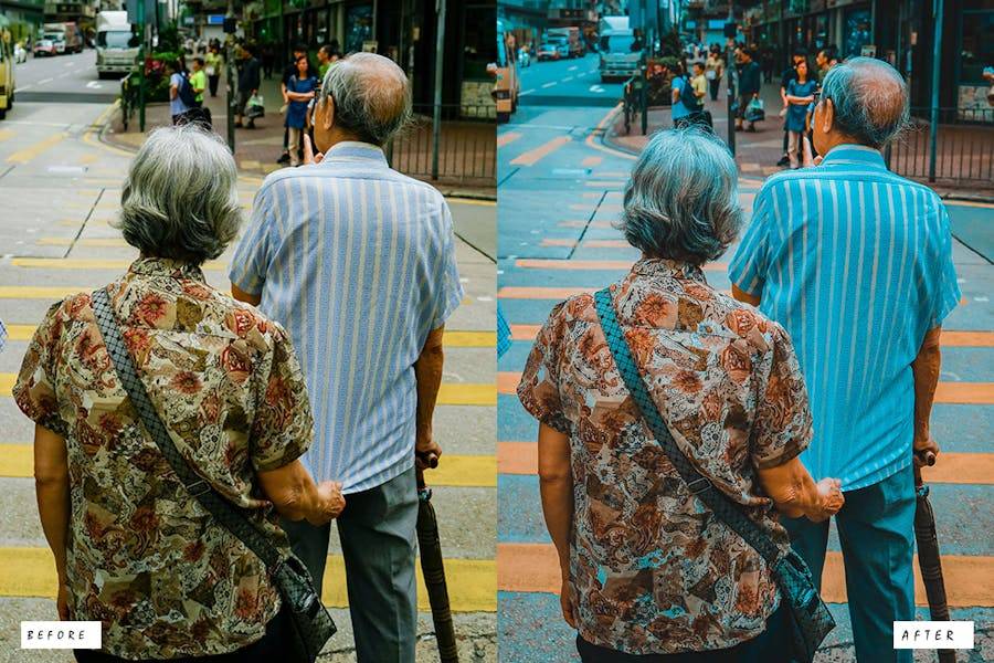 12组现代复古香港电影皮肤润饰婚礼博主摄影照片调色Lightroom预设 12 Cinematic Hong Kong Lightroom Presets - —