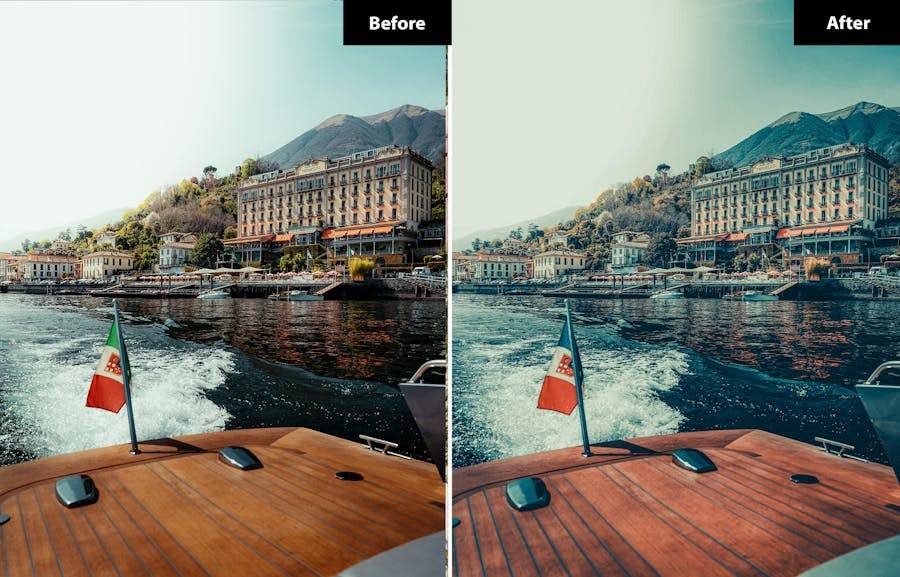 6组蓝绿色电影婚礼旅行摄影照片调色Lightroom预设 6 Lake como Lightroom and Photoshop Presets - —