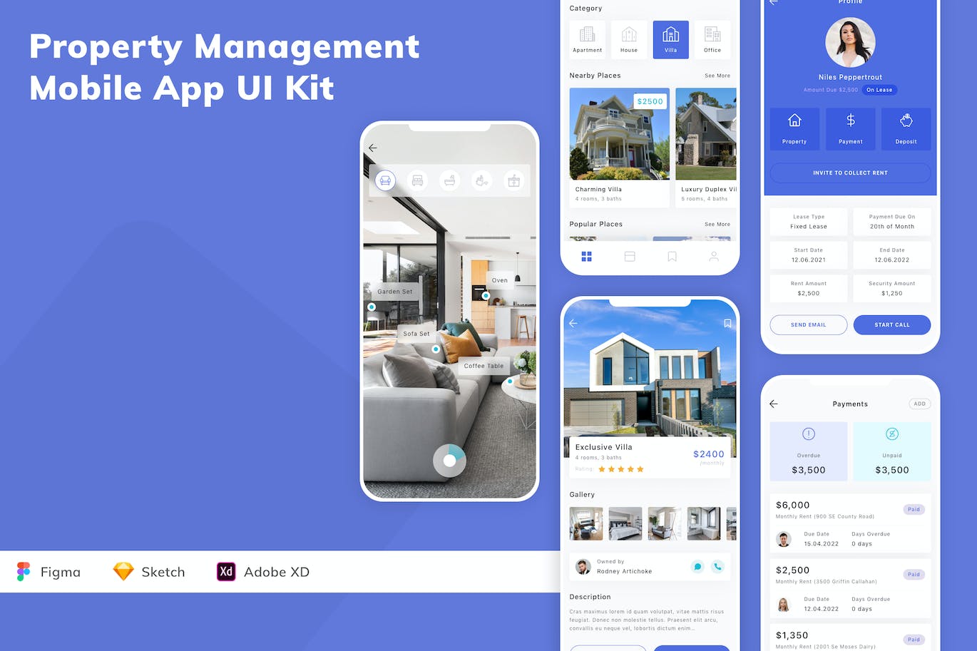 物业管理移动应用程序 UI 套件 Property Management Mobile App UI Kit