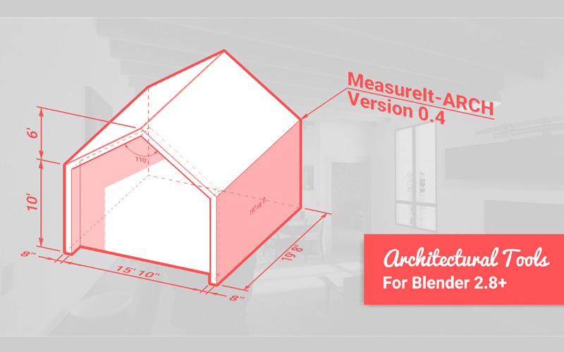 【Blender插件】MeasureIt ARCH V0.5.0 尺寸数据测量标注工具_