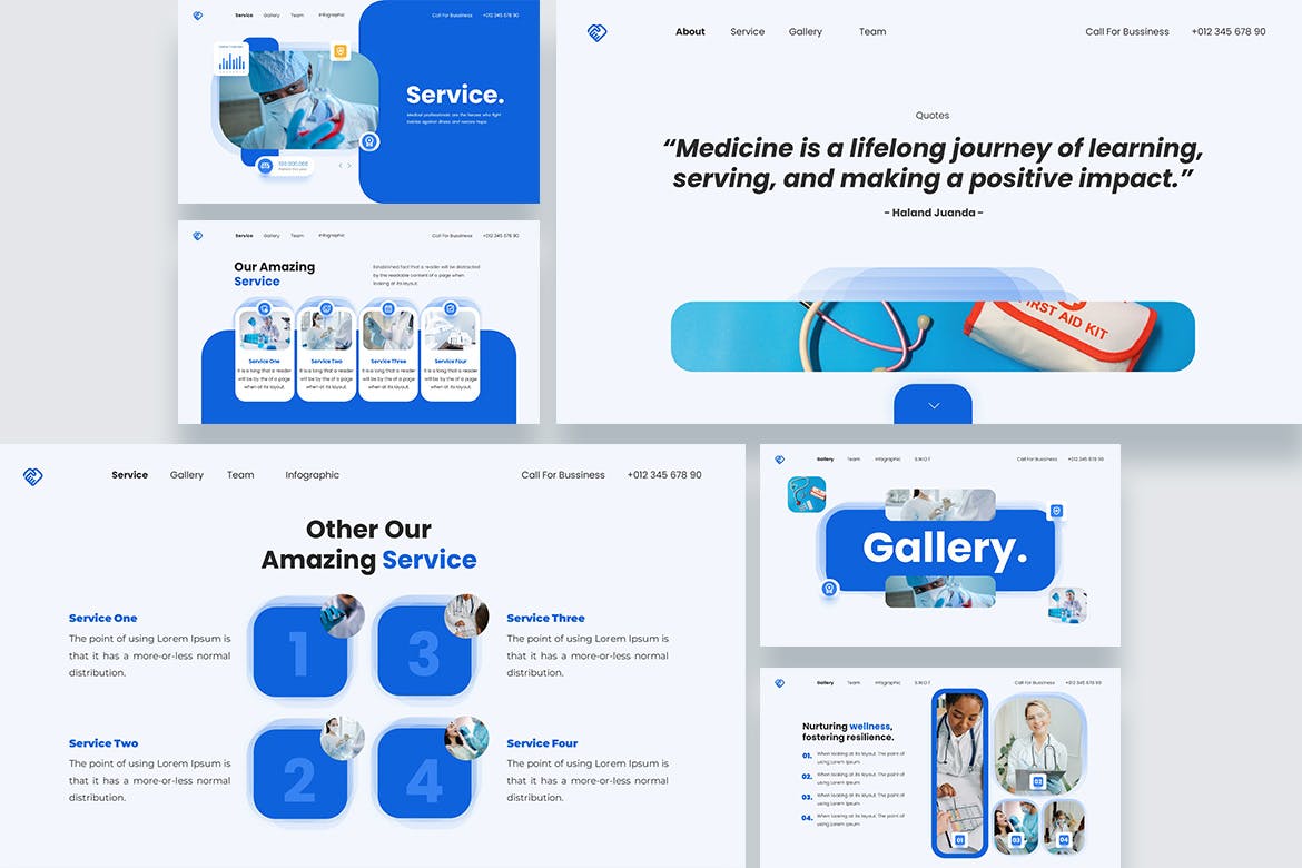 健康护航与医疗科技PPT演示文稿 Waras &#8211; Medical Powerpoint Presentation Template