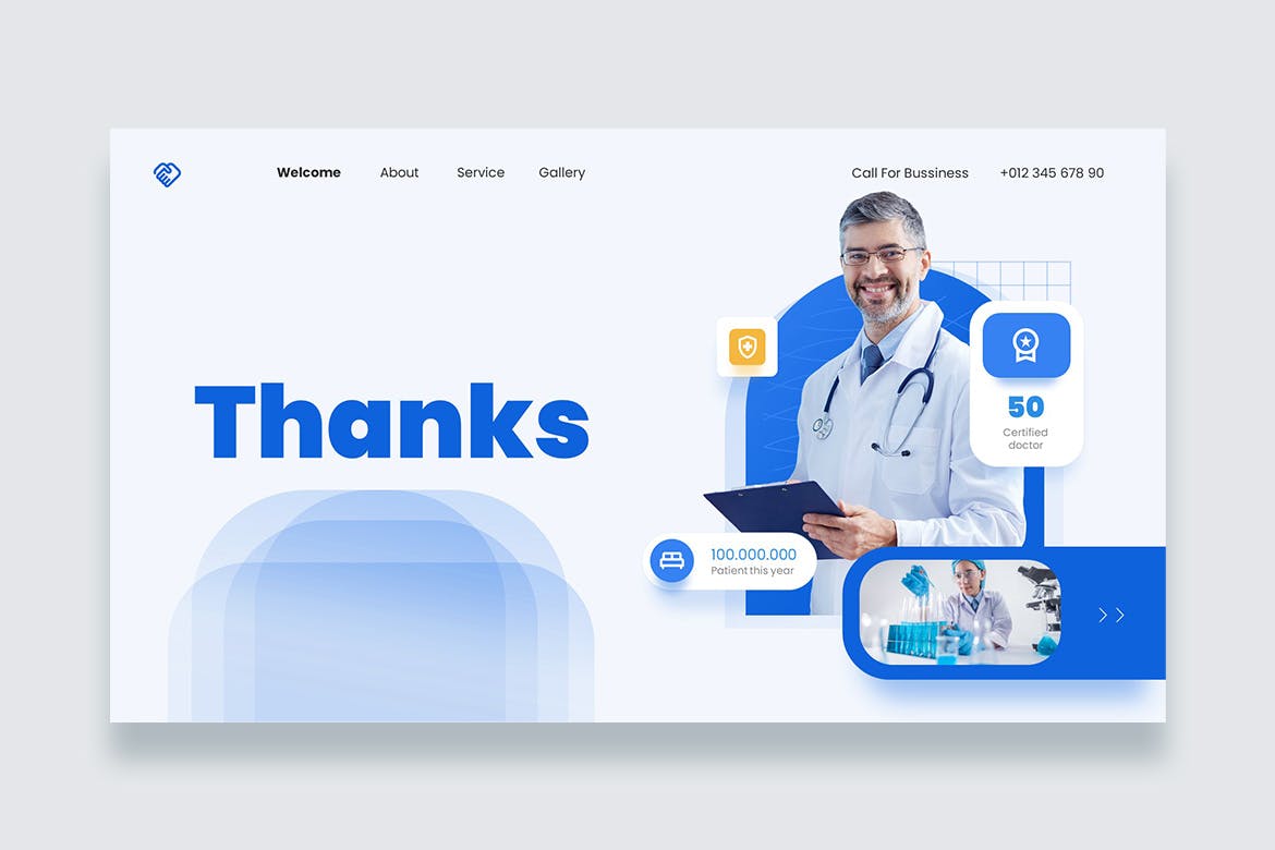 健康护航与医疗科技PPT演示文稿 Waras &#8211; Medical Powerpoint Presentation Template