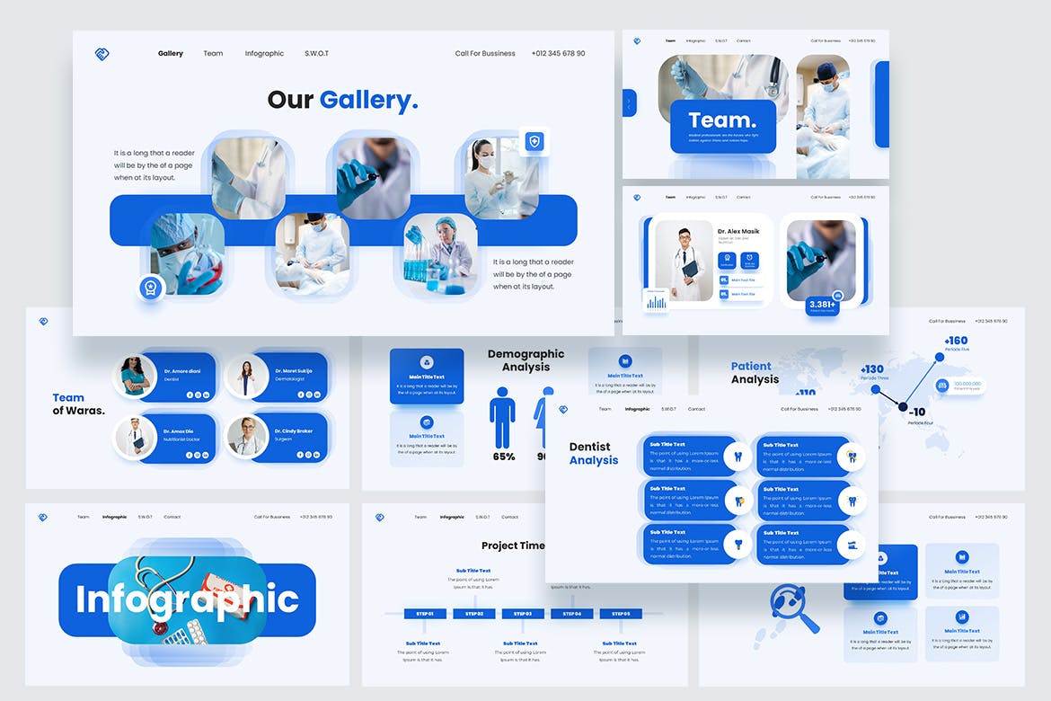 健康护航与医疗科技PPT演示文稿 Waras &#8211; Medical Powerpoint Presentation Template