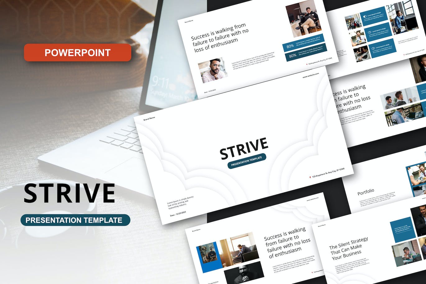 商务文化创意Powerpoint模板下载 Strive Powerpoint Template