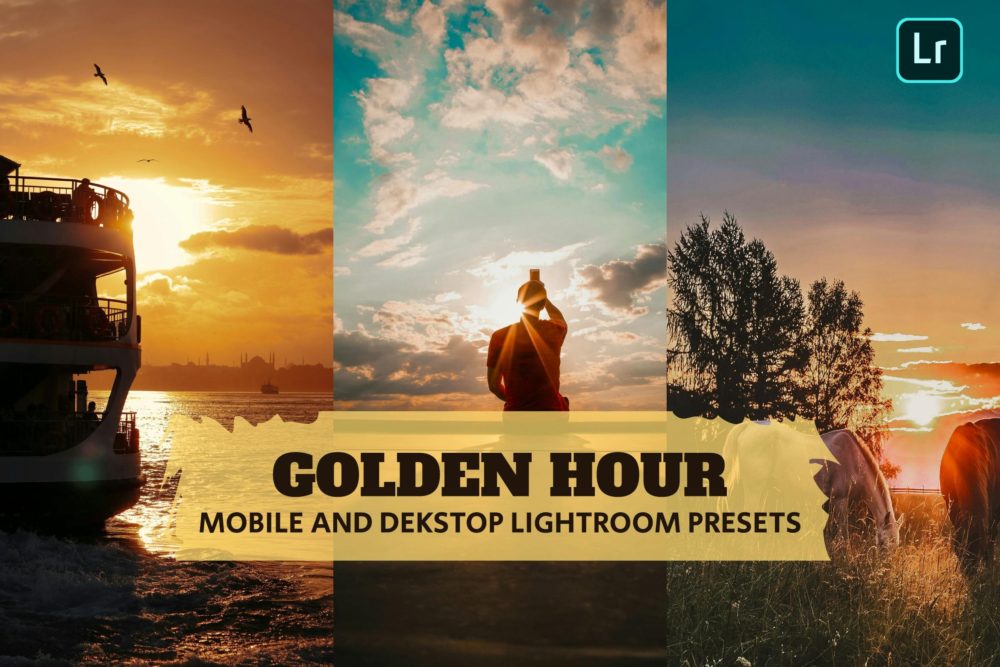 7组日落旅行博主摄影照片调色Lightroom预设 Golden Hour Lightroom Presets Dekstop and Mobile - —