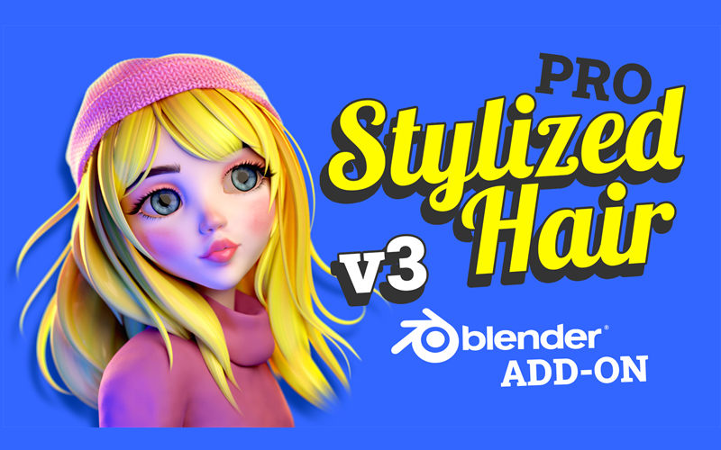 【Blender插件】Stylized Hair PRO V3.14 卡通头发制作工具+使用教程_