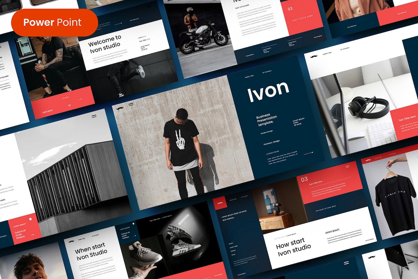 商业自由化PPT创意模板 Ivon  – Business PowerPoint Template