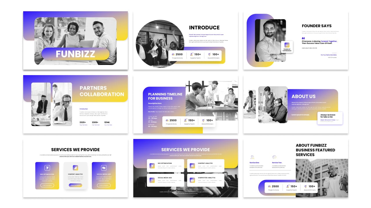 商业绿色化PPT设计模板 Funbizz Business Presentation PowerPoint Template