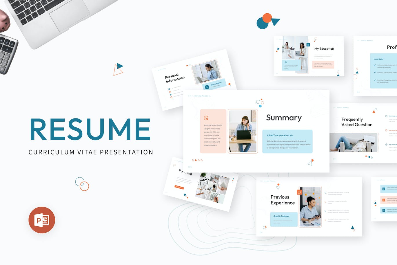 职场之旅PPT设计模板 Resume &#8211; Curriculum Vitae Powerpoint