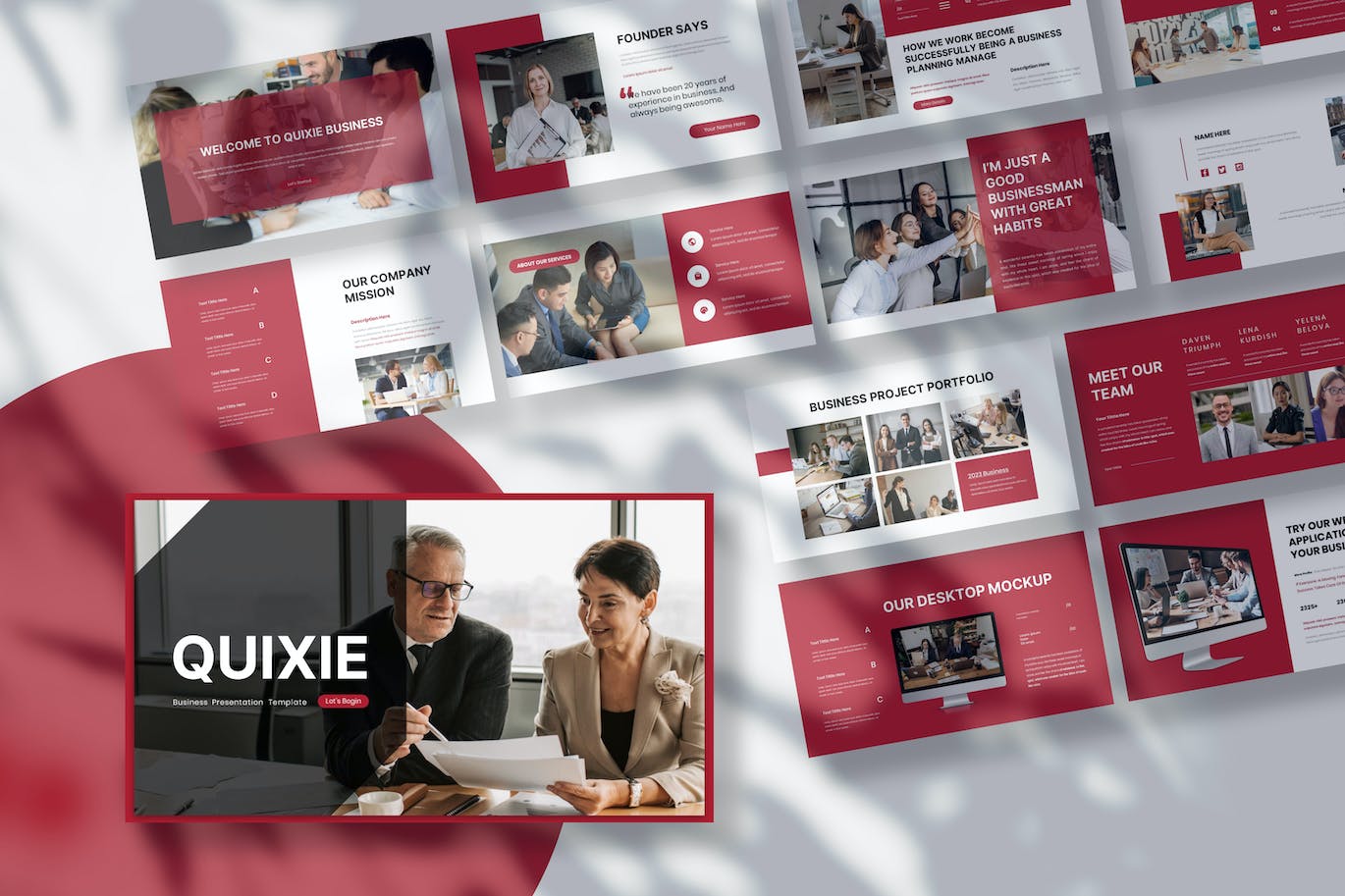 商务智能化时代PPT幻灯片设计模板 Quixie &#8211; Business Presentation PowerPoint Template