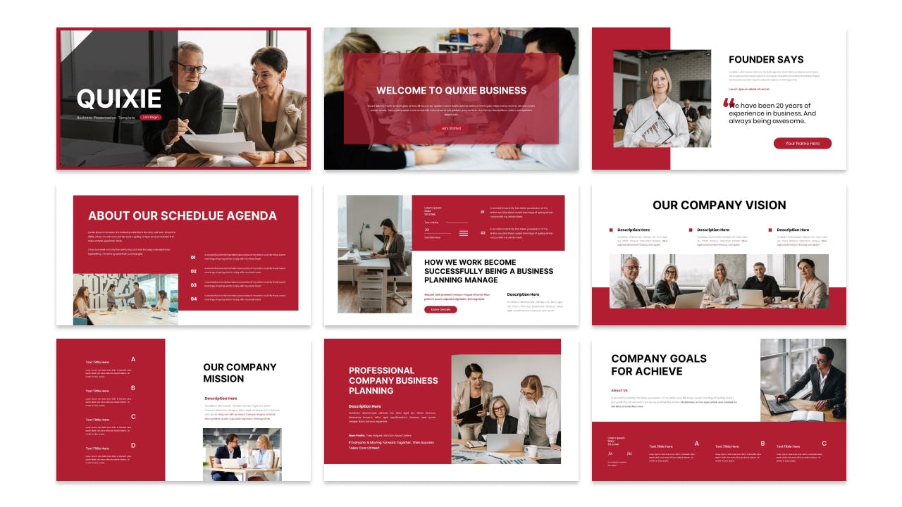 商务智能化时代PPT幻灯片设计模板 Quixie &#8211; Business Presentation PowerPoint Template