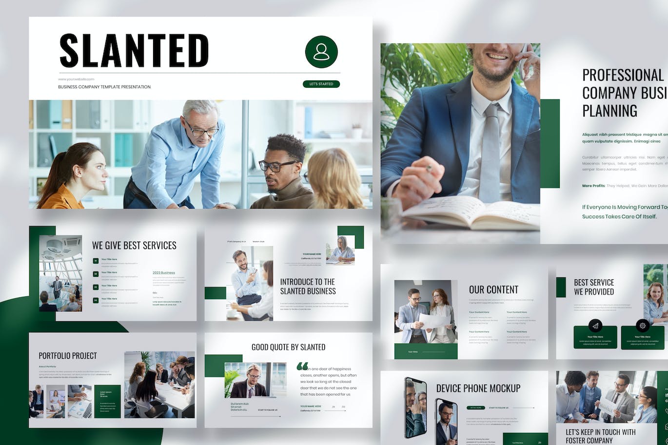 商业灵活化PowerPoint演示模板 Slanted Business Presentation PowerPoint Template