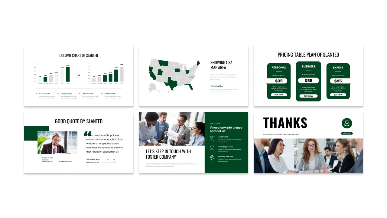 商业灵活化PowerPoint演示模板 Slanted Business Presentation PowerPoint Template