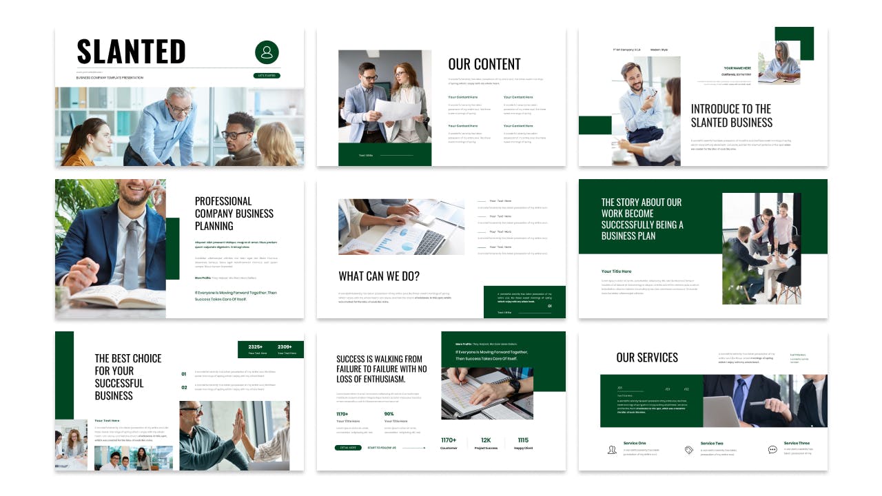 商业灵活化PowerPoint演示模板 Slanted Business Presentation PowerPoint Template